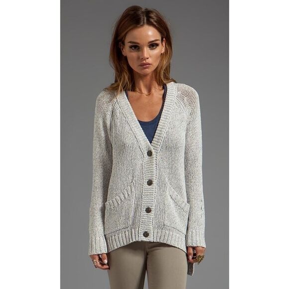 rag & bone Sweaters - Rag & Bone Candace Cardigan in Ivory Blue Lavender - Size: Medium